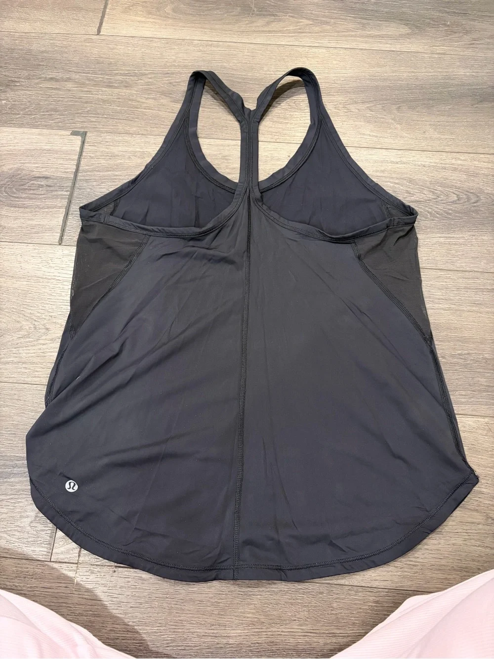 lululemon athletica Black Racerback Tank with Mesh Side Panels